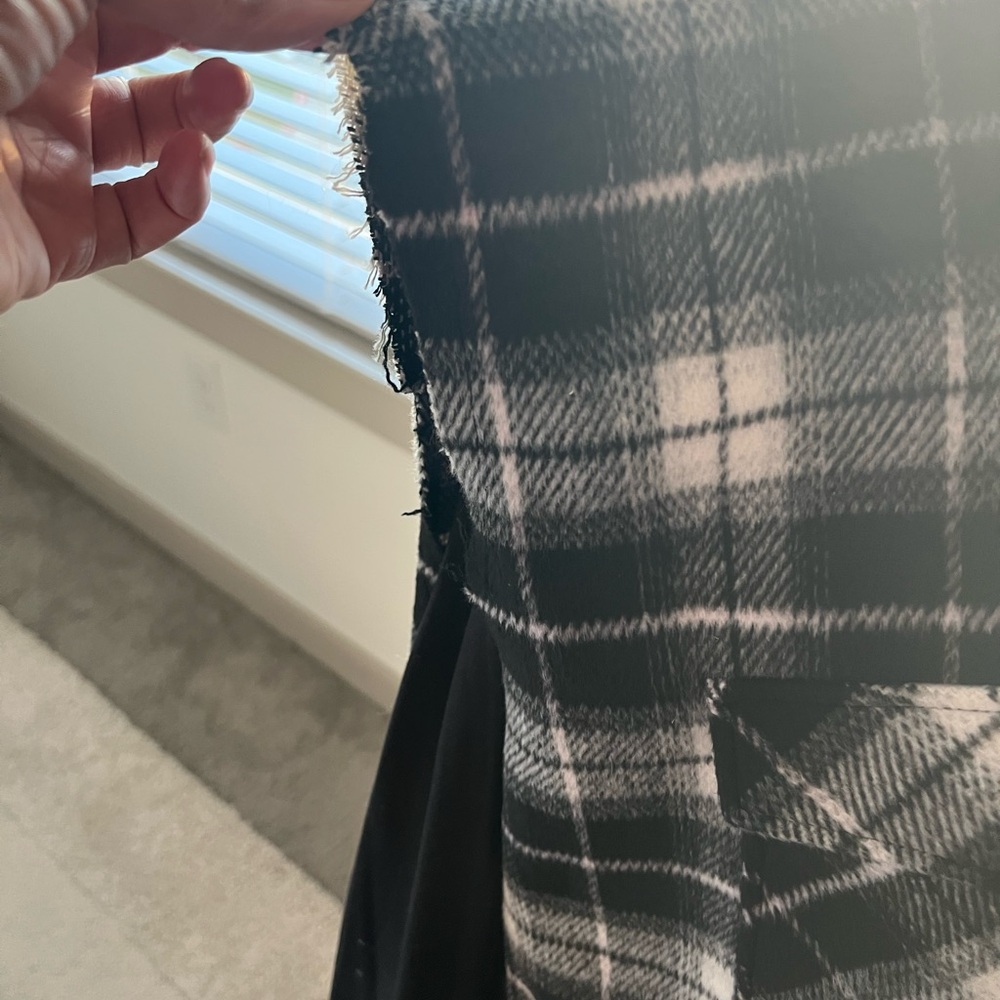 H&M Sleeveless Black And White Plaid Shirt Jacket XXLT - Picture 6 of 14